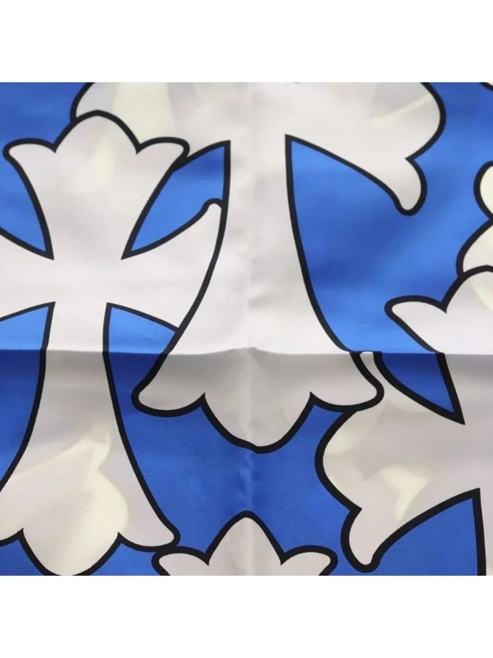 Chrome Hearts CH Scarf Cemetery Print Silk Blue